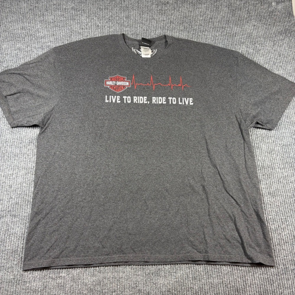 Harley-Davidson Shirt‎ Men's 4XL Gray Heartbeat Live To Ride Florida Biker